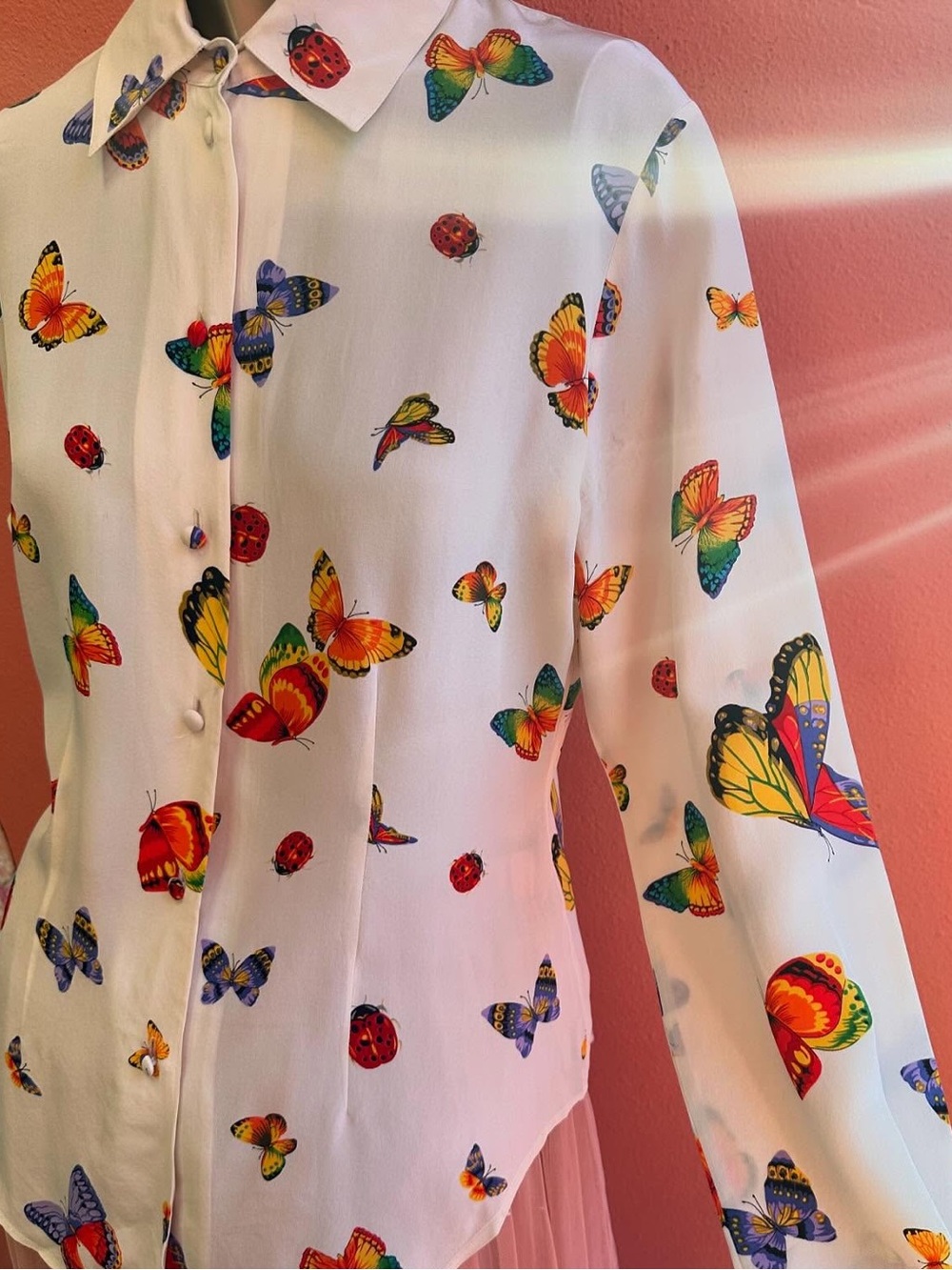 ⏰cco$DROP- SILK✨ Butterfly blouse vintage